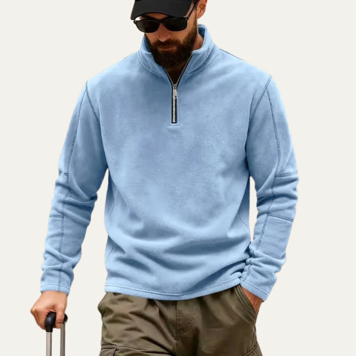 Thermal Men's Quarter Zip Fleece Pullover Sweater