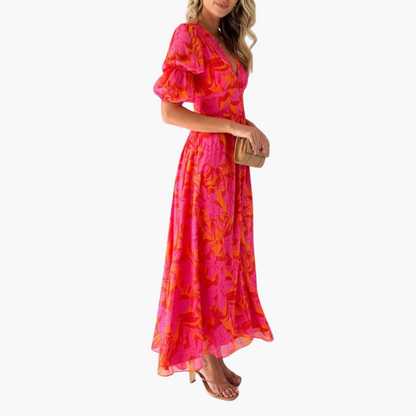 Beautiful Long V Neck Dress for Ladies