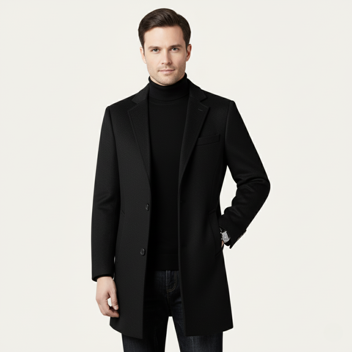 Classic Men's Wool Smart Office Coat