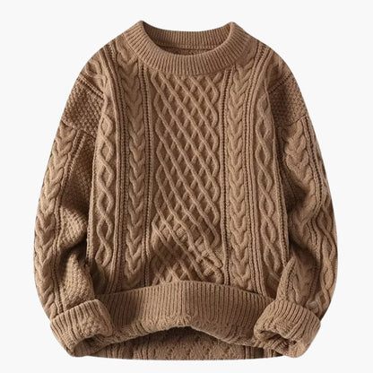 Classic Crew Neck Cable Knit Women's Sweater