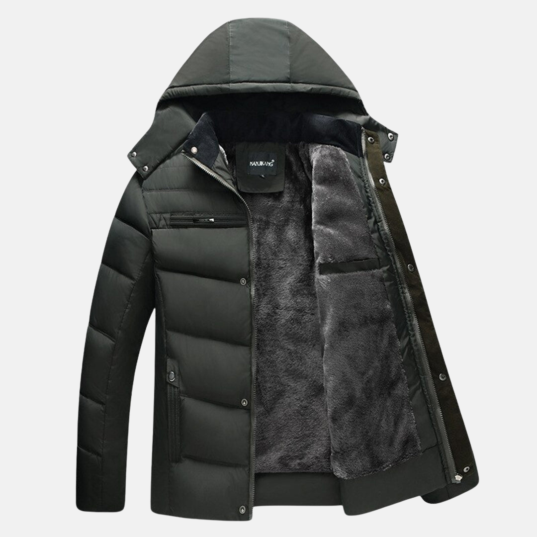 Warm Fleece Padded Hoodie Jacket