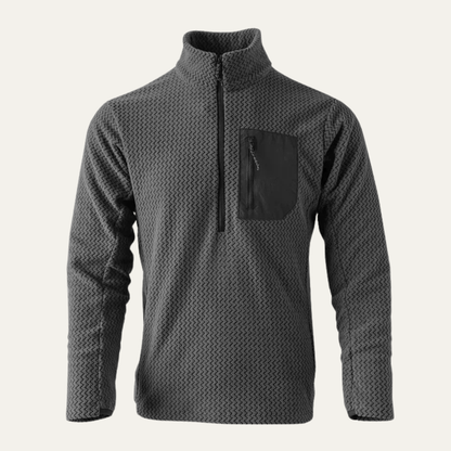 Soft Men's Cashmere Wave Pattern Crew Neck Sweater
