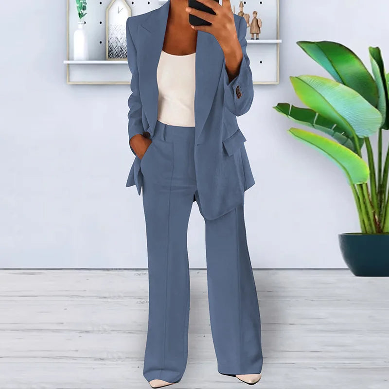 Ladies Wide Leg Suit Pants