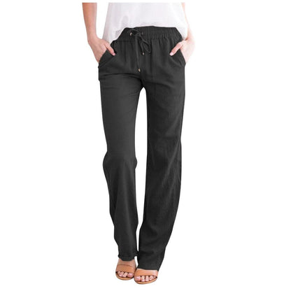 Comfortable Linen Loose Fit Drawstring Pants