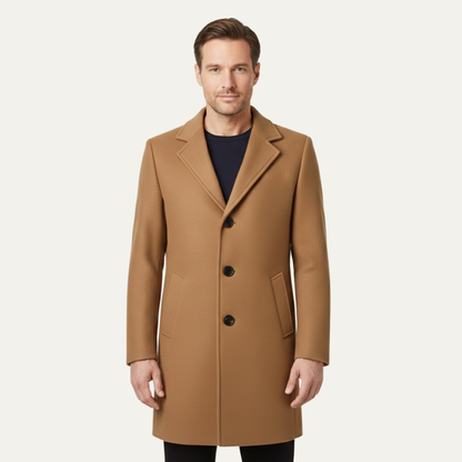 Classic Men's Wool Long Double Breasted Coat