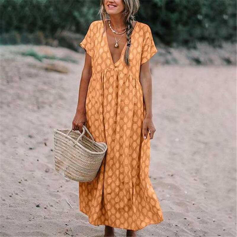 Chic V-Neck Floral Maxi Dress