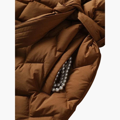 Women's Long Parka Coat with Adjustable Belt