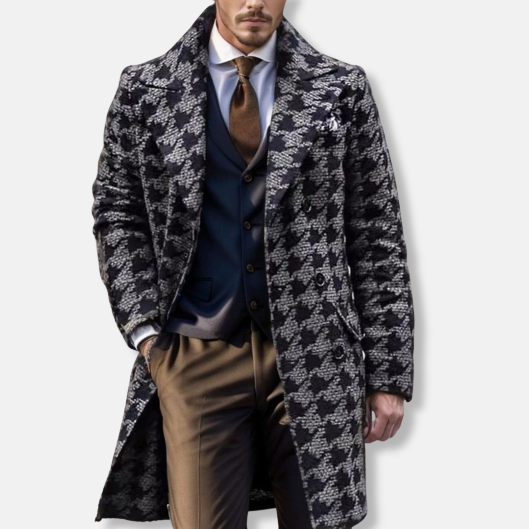 Classic Men's Wool Trench Overcoat