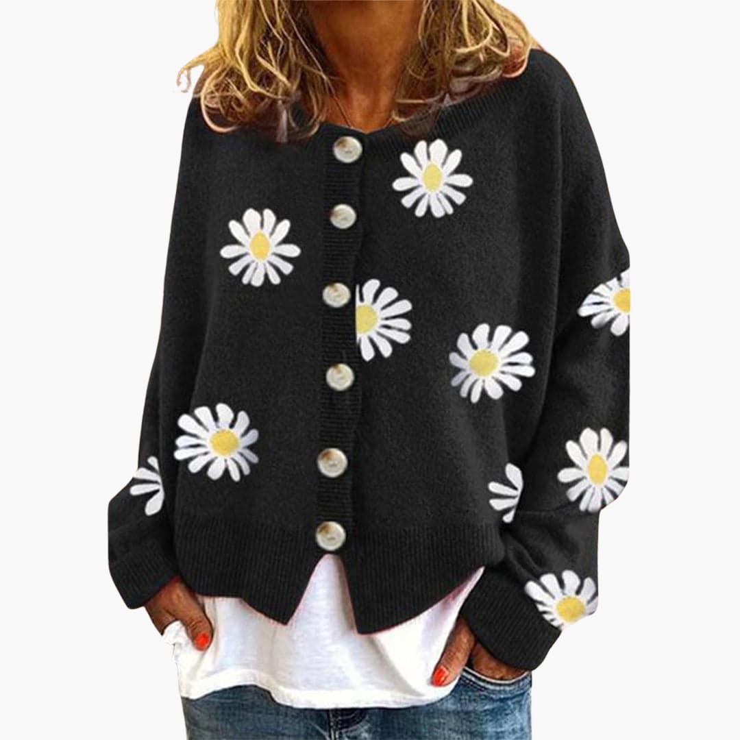 Ladies Floral Knit Sweater
