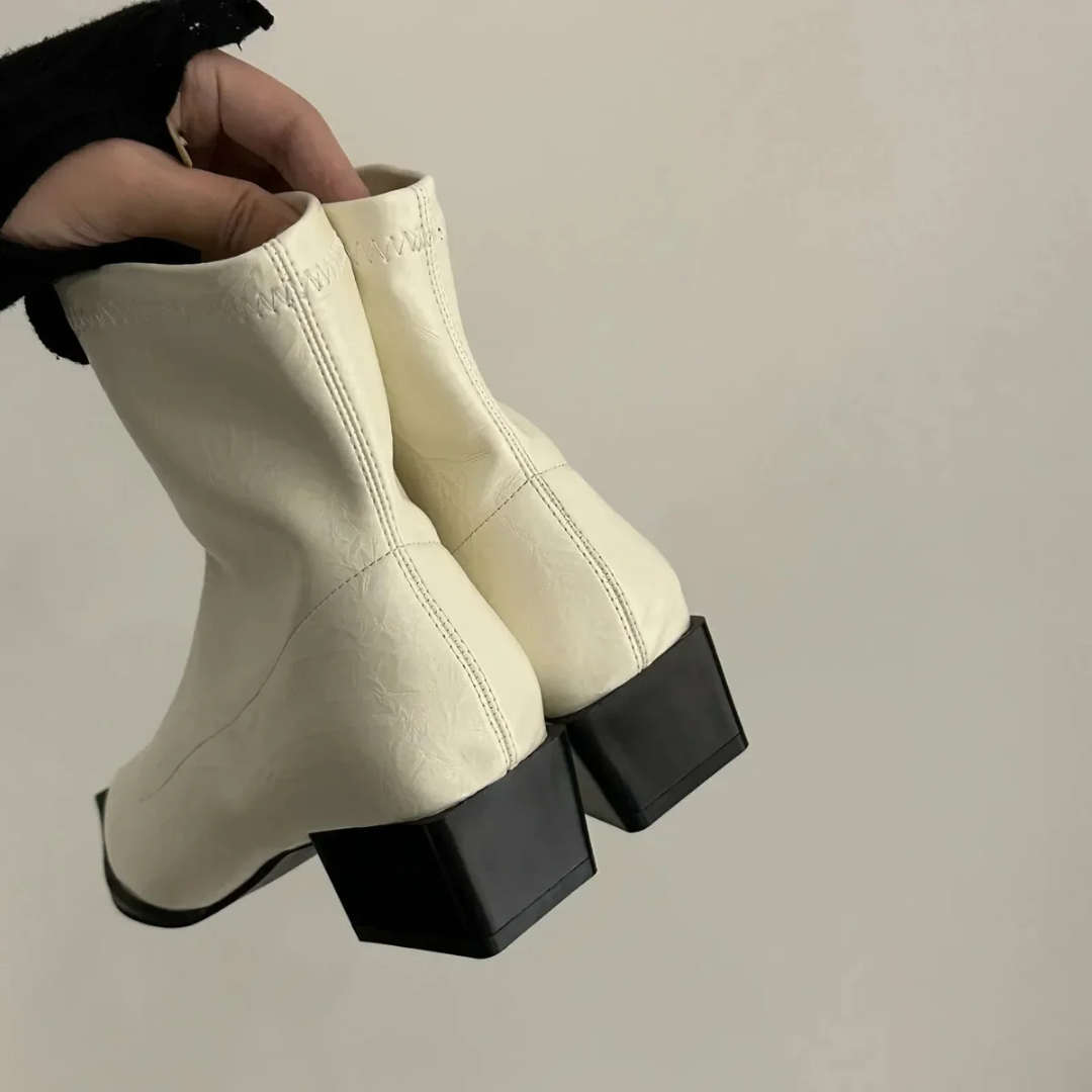 Women's Pointed Low Heel Ankle Boots