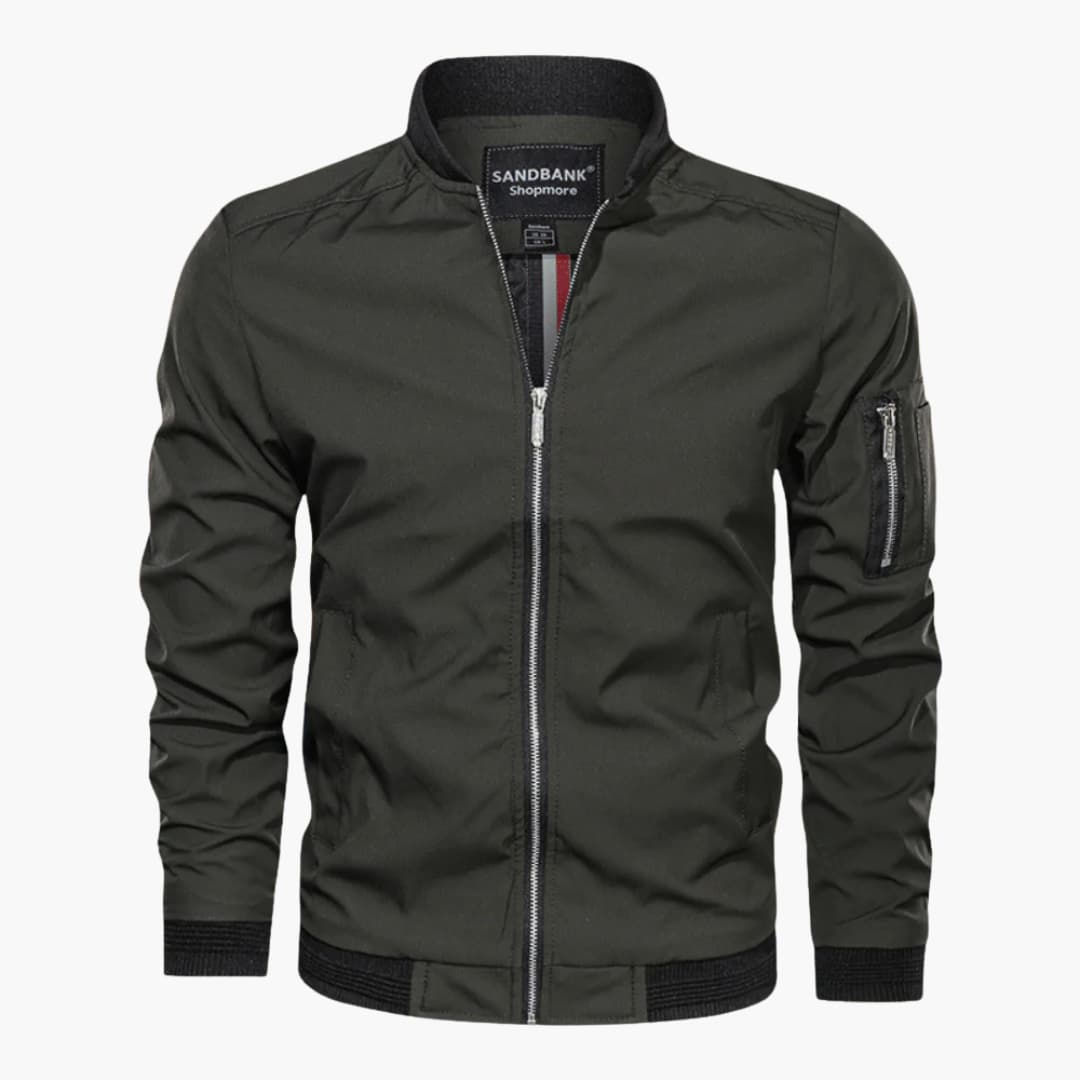 Waterproof Zip Up Mens Jacket with Pocket - Vossary