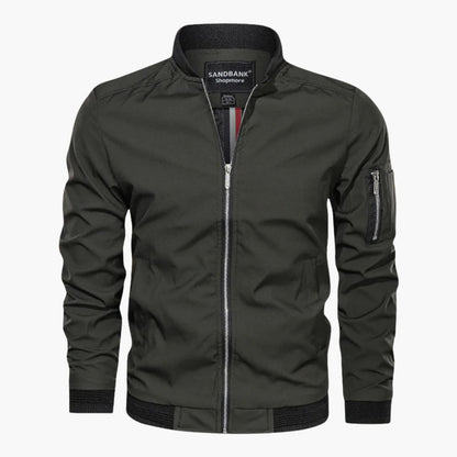 Waterproof Zip Up Mens Jacket with Pocket - Vossary