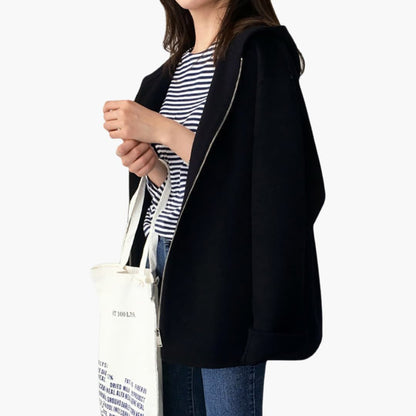 Waterproof Hooded Jacket for Women with Zip Pockets - Vossary