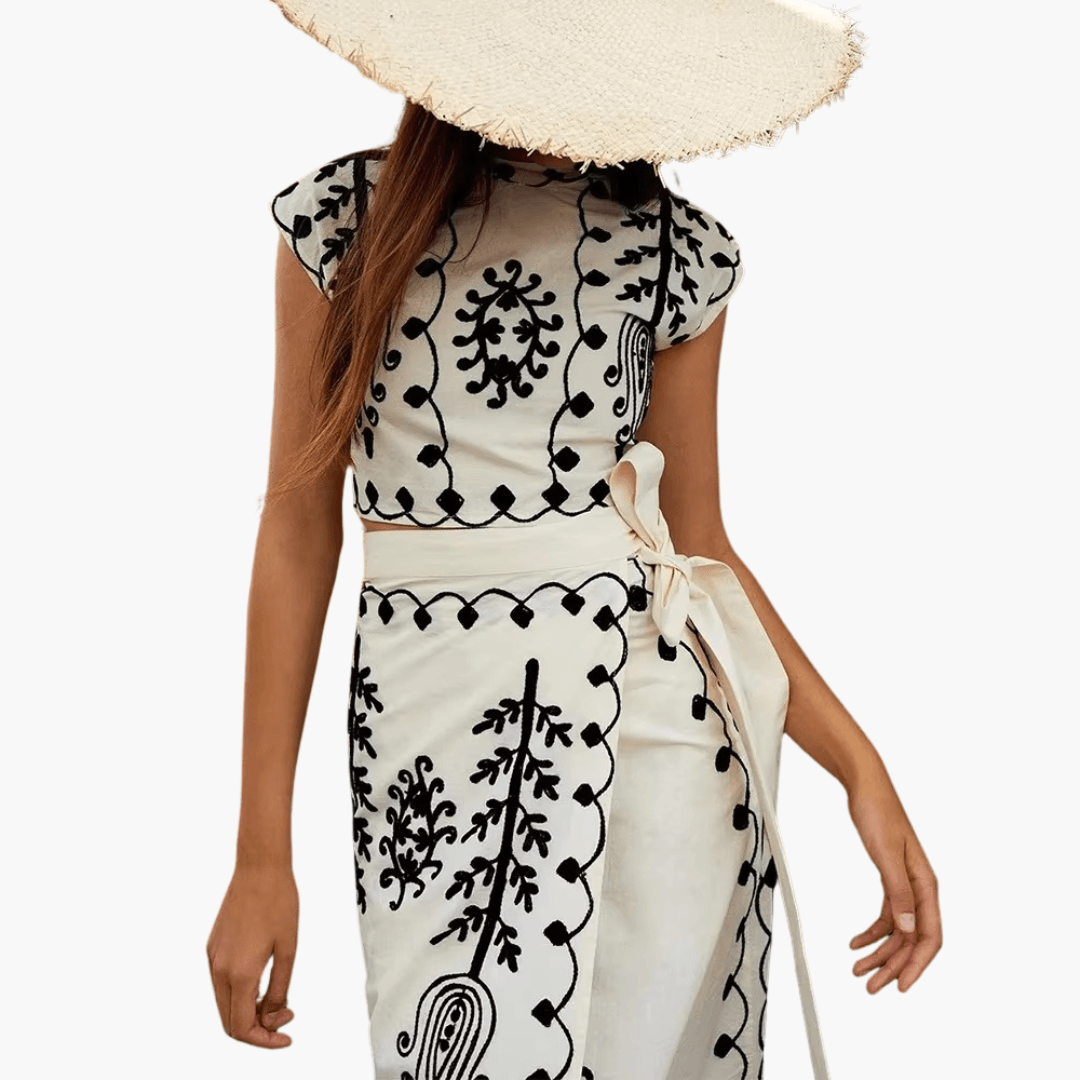 Chic Embroidered Floral Summer Dress