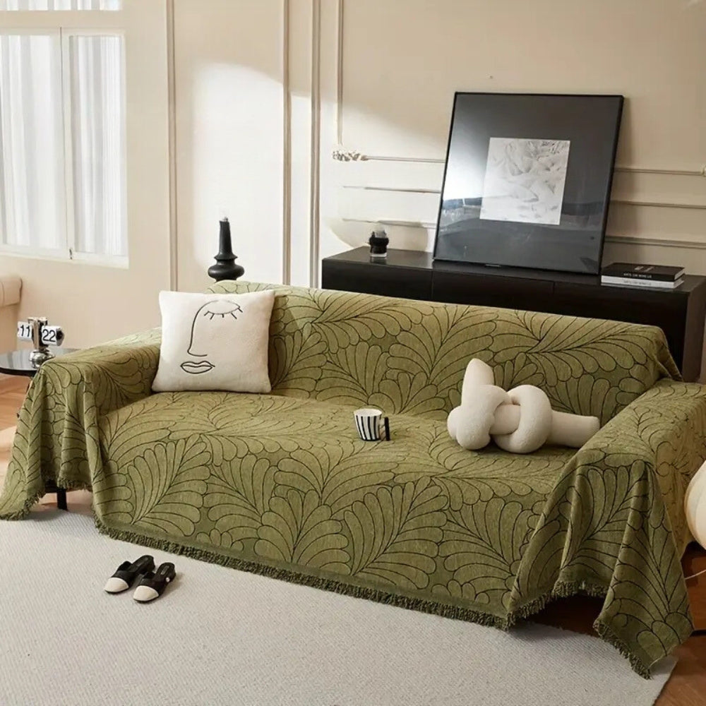 Leaf Pattern Double Sided Sofa Slipcover