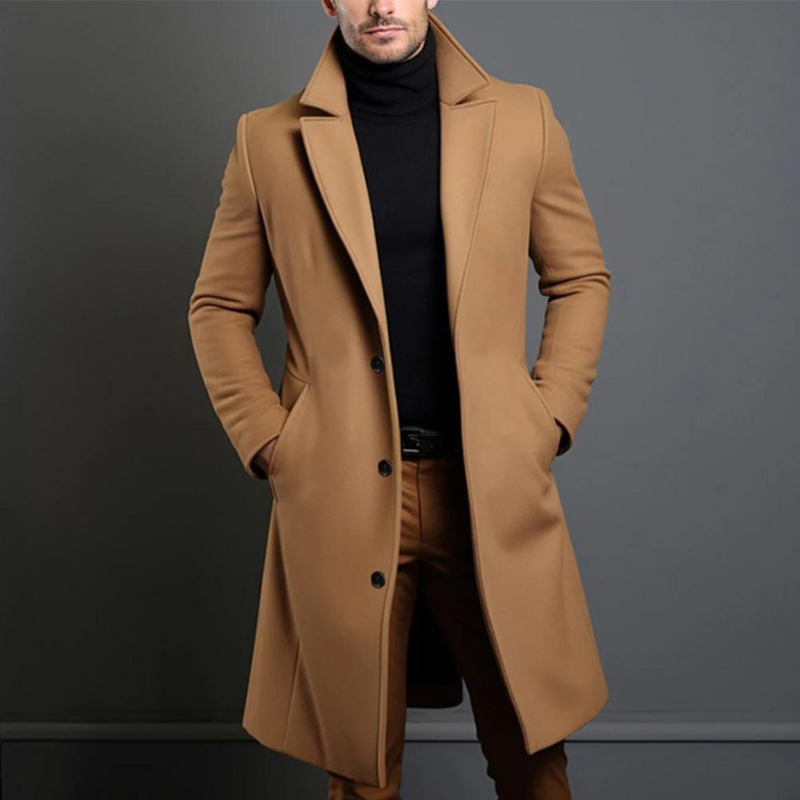 Classic Men's Wool Trench Coat - Vossary