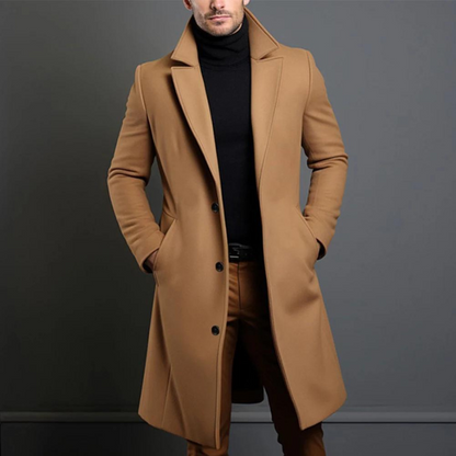 Classic Men's Wool Trench Coat - Vossary