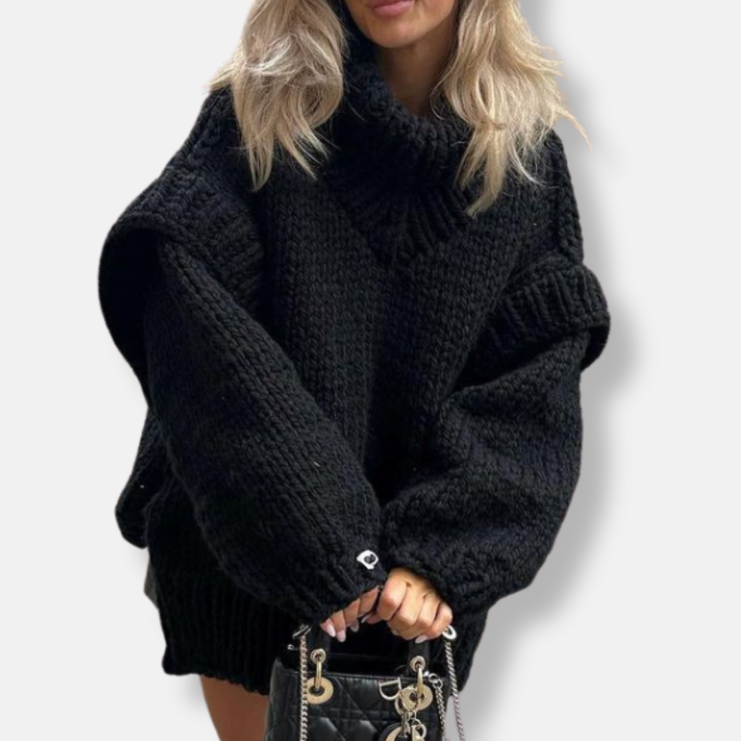 Cozy Oversized Women's Wool Turtleneck Sweater