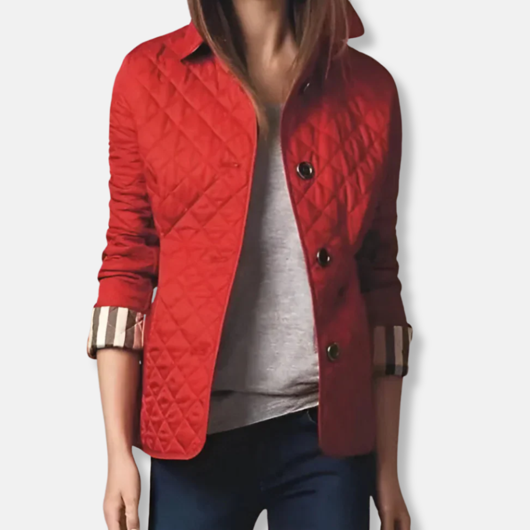 Warm Padded Women's Coat with Button Front