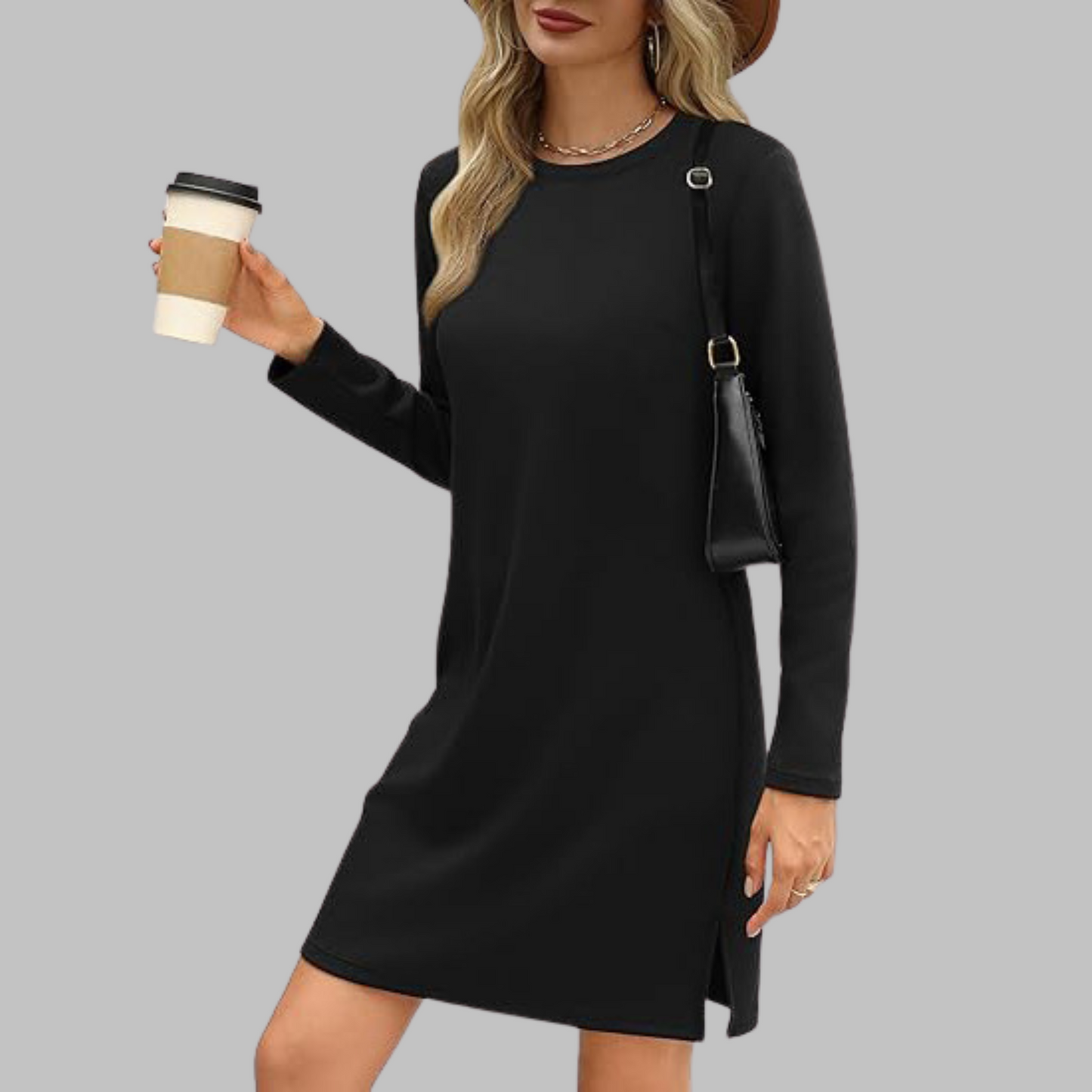 Soft Relaxed Fit Crew Neck Maxi Dress