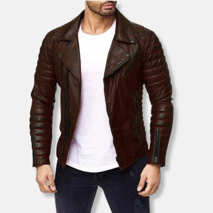 Slim Fit Genuine Leather Biker Jacket