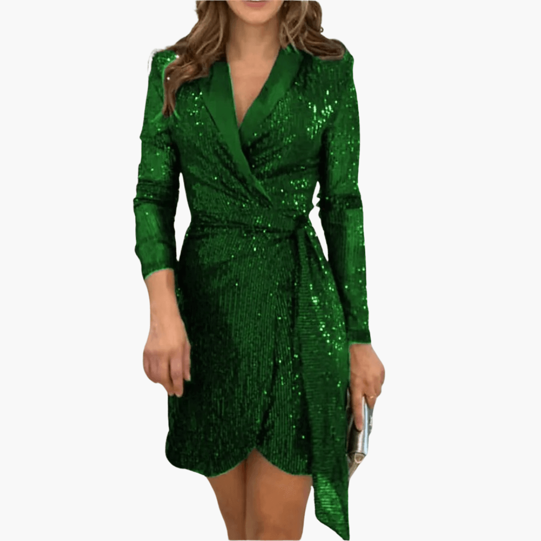 Glittery Wrap Dress for Women - Chic & Partywear