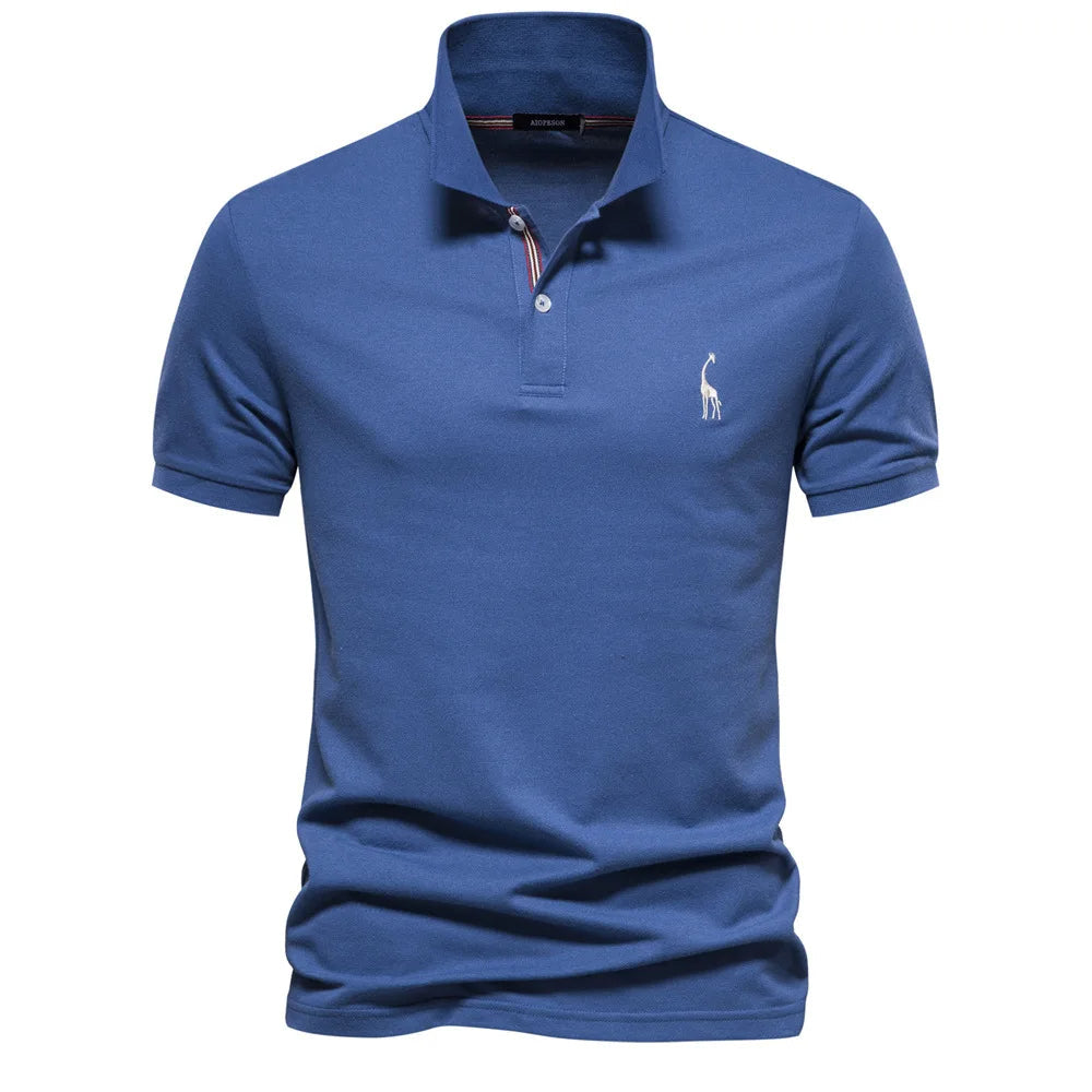 Premium Polo Shirt with Deer Pattern
