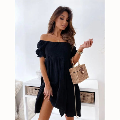 Chic Off Shoulder Summer Mini Dress
