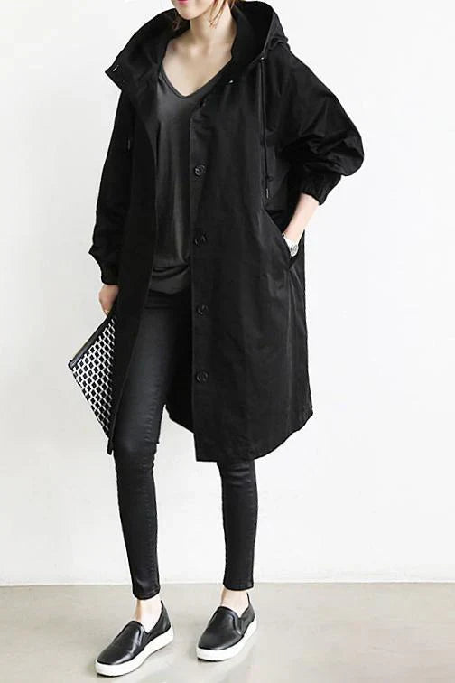 Women's Long Waterproof Parka Jacket with Pockets