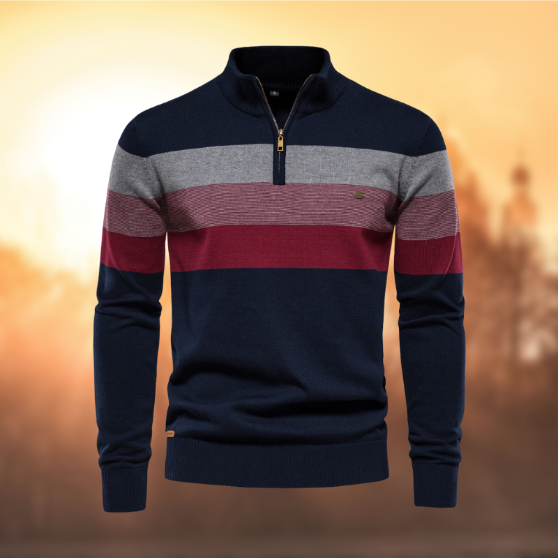 Comfy Striped Crew Neck Cotton Sweater