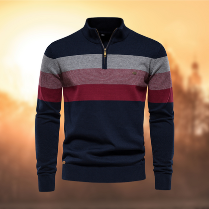 Comfy Striped Crew Neck Cotton Sweater