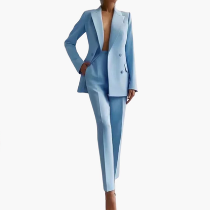 Ladies Business Jacket and Pant Suit Set - Vossary