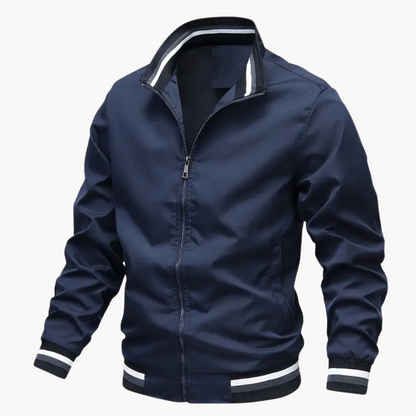 Men's Zip Up Ribbed Detail Jacket
