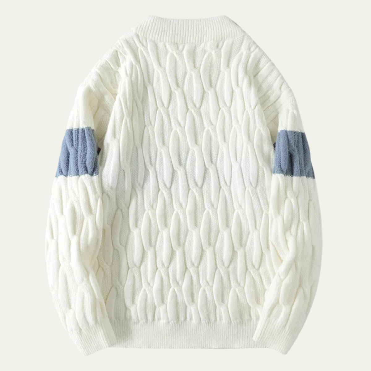 Stylish Men's Soft Cable Knit Crew Sweater