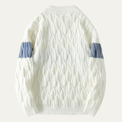 Stylish Men's Soft Cable Knit Crew Sweater
