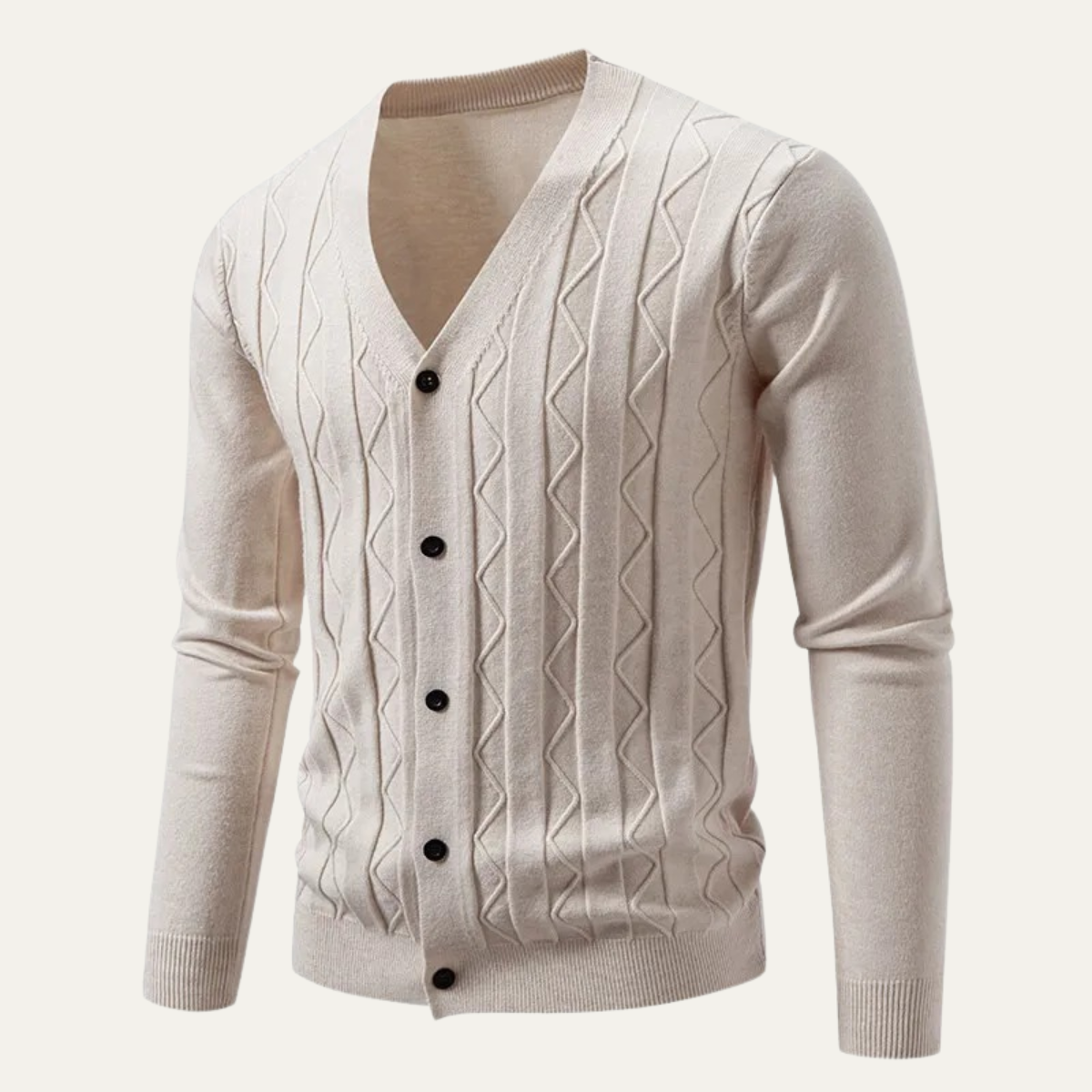 Men's Fitted Knitted Cardigan Sweater