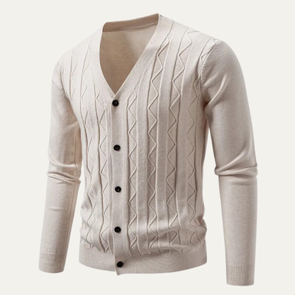 Men's Fitted Knitted Cardigan Sweater