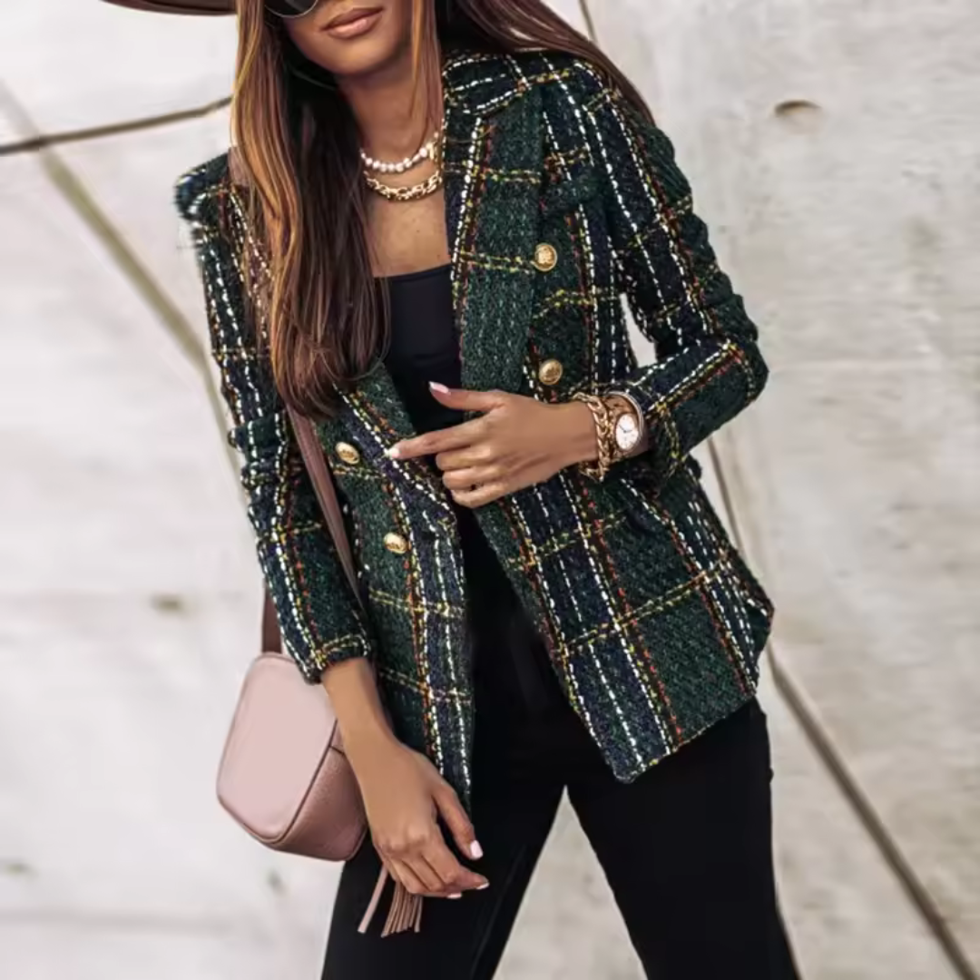 Stylish Classic Ladies' Jacket with Metallic Buttons
