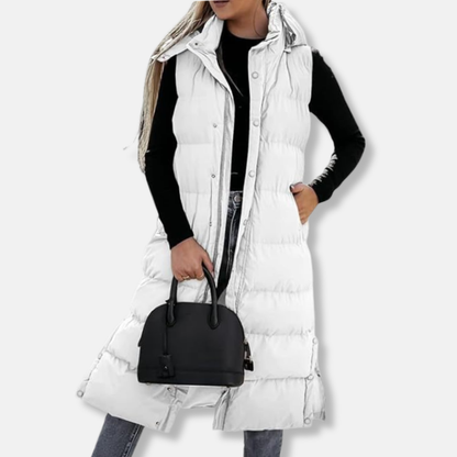 Warm Quilted Hooded Puffer Vest