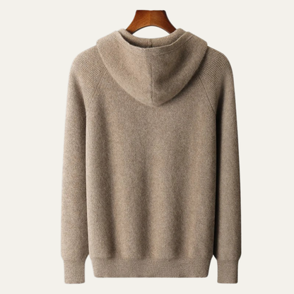 Warm Men's Merino Wool Zipper Sweater Jacket