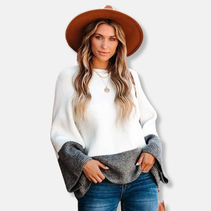 Casual Crew Neck Block Sweater