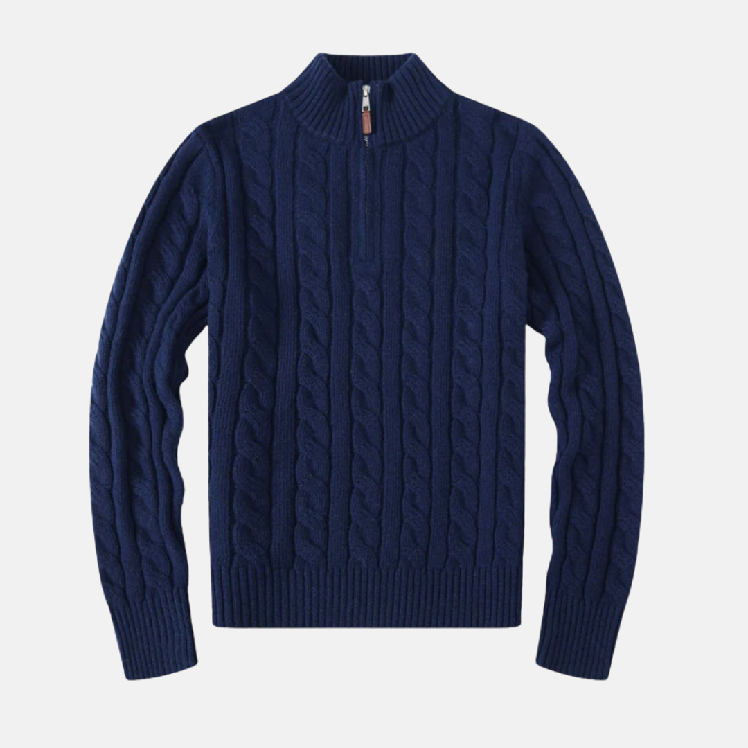 Soft Crew Neck Cable Knit Sweater