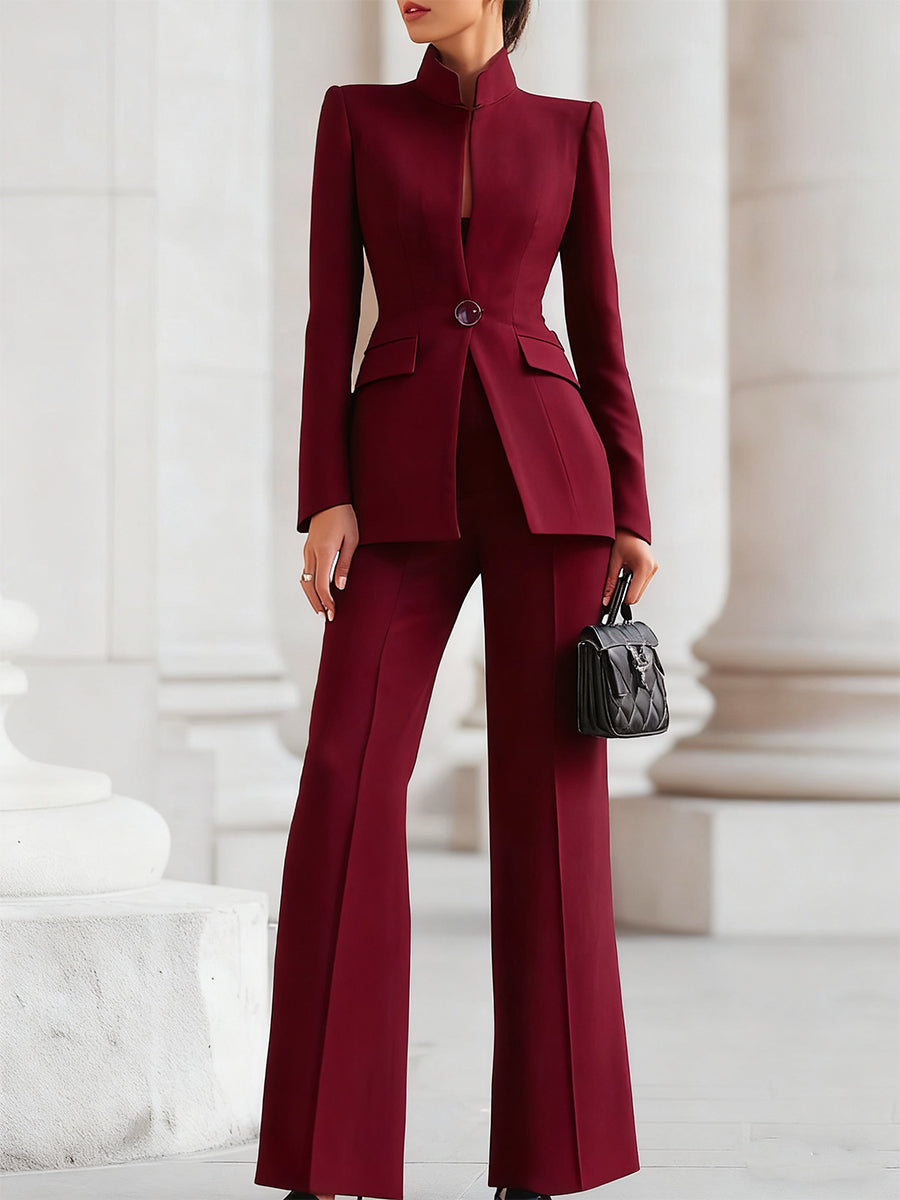 Classic Women's Blazer Pants Suit Set