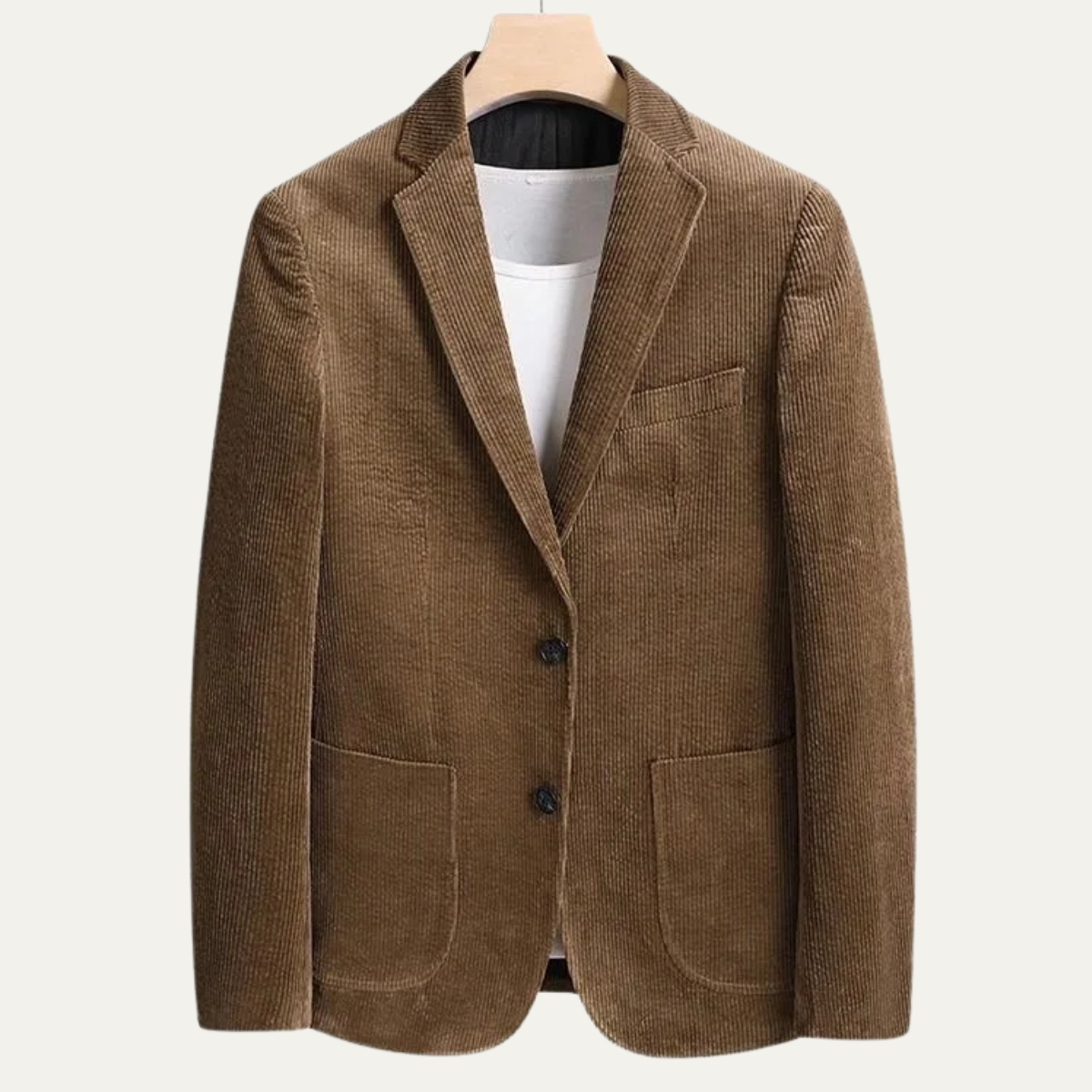 Warm Plaid Corduroy Mens Blazer Jacket