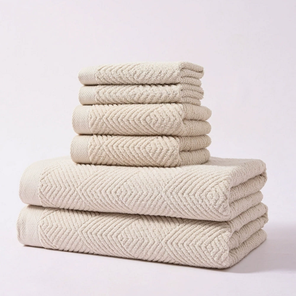 Soft Cotton Towel Set With Stripe Design - EasyApparels