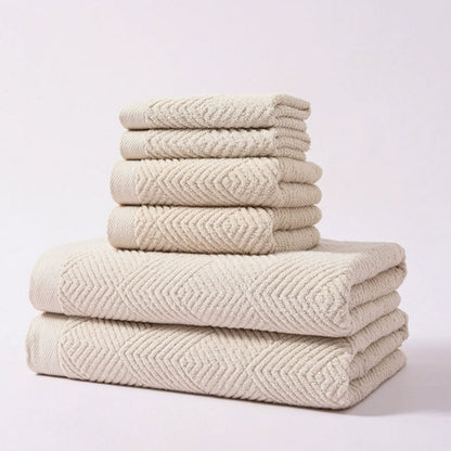 Soft Cotton Towel Set With Stripe Design - EasyApparels