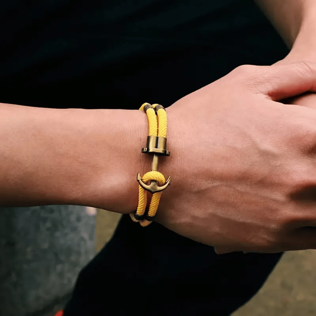 Nautical Navy Anchor Cord Bracelet