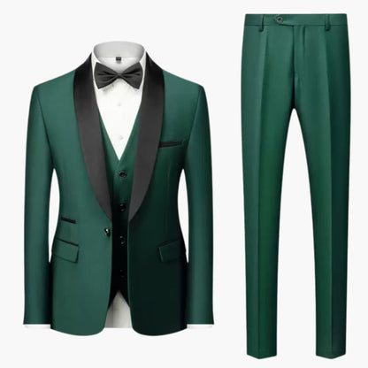 Classic Red Contrast Three Piece Suit