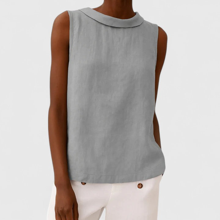 Classic Women's Blouse With Rolled Collar