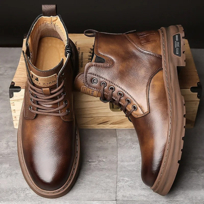 Tough Waterproof Leather Ankle Boots for Men